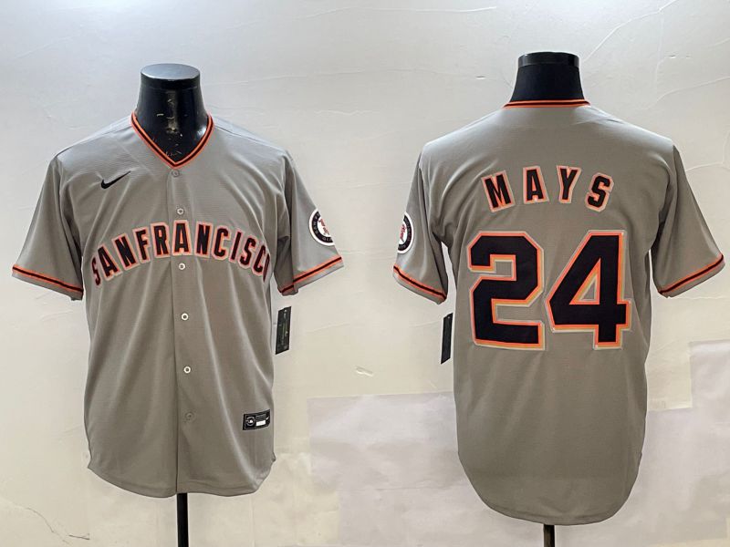 Men San Francisco Giants #24 Mays Grey Game 2025 Nike MLB Jersey style 1->ncaa teams->NCAA Jersey